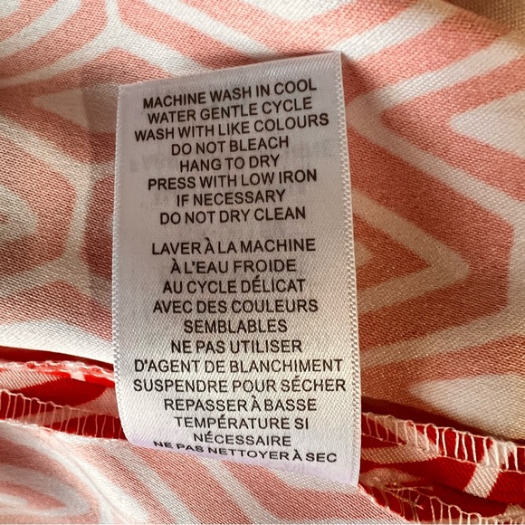 Mario Serrani Red white Geometric Print Midi Sleepless Dress Size 10 - Picture 13 of 15